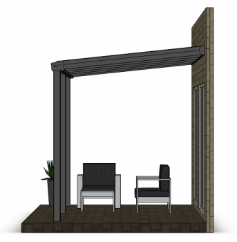 Preview: Überdachung mit 16 mm Polycarbonat, 5 x 2,5 m